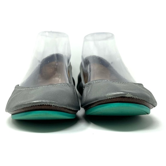 Tieks Metallic Pewter Silver Leather Ballet Flats Size 8 - Picture 3 of 9